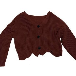 scalloped chunky cardigan